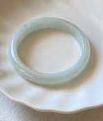 55.8mm Natural Myanmar Icy White Jadeite Jade Bangle Certified G