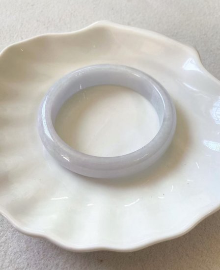57.5mm Natural Myanmar Old Pit White Jadeite Jade Bangle Certifi