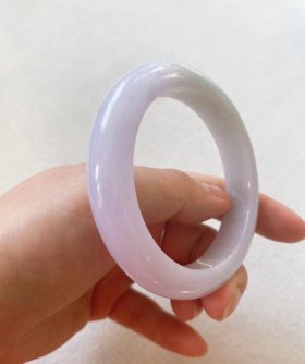 57.5mm Natural Myanmar Lanvender & Green Jadeite Jade Bangle Cer