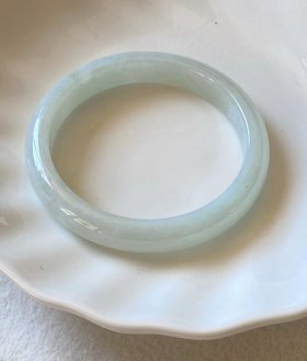 55.8mm Natural Myanmar Icy White Jadeite Jade Bangle Certified G