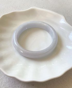 57.5mm Natural Myanmar Old Pit White Jadeite Jade Bangle Certifi